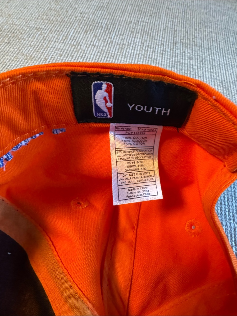 New York Knicks Youth Orange and Blue Baseball Hat - Picture 7 of 7